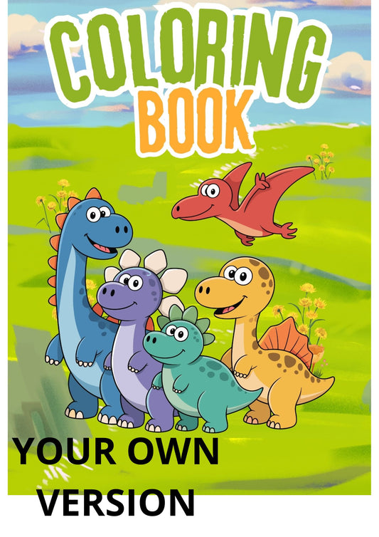 Friendly Dinosaur Name Coloring Book for Kids -EliteDigitals